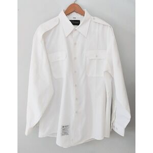 US Army Certified Dress White Long Sleeve Shirt 18.5-36 Made in USA New